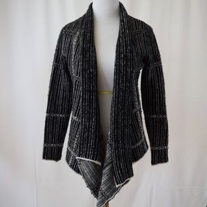 Anthropologie Sparrow cardigan black white M Fuzzy